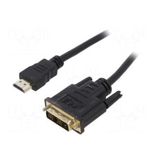 Cable | DVI-D (18+1) plug,HDMI plug | PVC | 7.5m | black | 30AWG