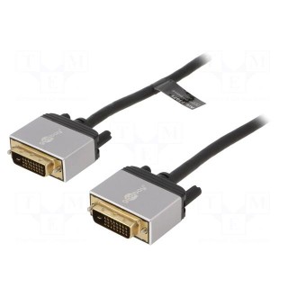 Cable | DVI-D (24+1) plug,both sides | PVC | Len: 1.5m | black