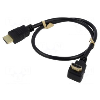Cable | HDCP 2.2,HDMI 2.0 | HDMI plug,HDMI plug 90° | PVC | 0.5m