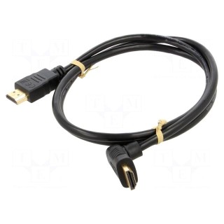 Cable | HDCP 2.2,HDMI 2.0 | HDMI plug,HDMI plug 90° | PVC | 1m | black