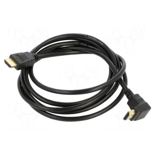 Cable | HDCP 2.2,HDMI 2.0 | HDMI plug,HDMI plug 90° | PVC | 2m | black