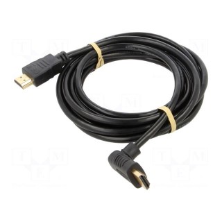 Cable | HDCP 2.2,HDMI 2.0 | HDMI plug,HDMI plug 90° | PVC | 3m | black