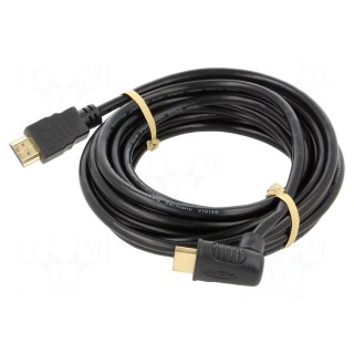 Cable | HDCP 2.2,HDMI 2.0 | HDMI plug,HDMI plug 90° | PVC | 5m | black