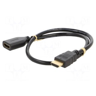 Cable | HDCP 2.2,HDMI 2.0 | HDMI socket,HDMI plug | 0.5m | black