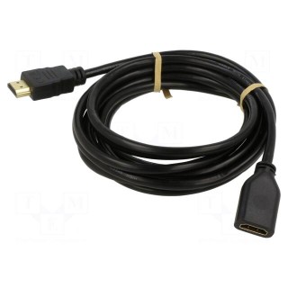 Cable | HDCP 2.2,HDMI 2.0 | HDMI socket,HDMI plug | 3m | black