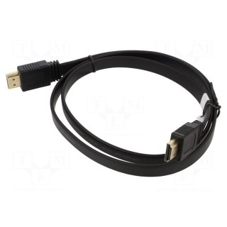 Cable | HDCP 2.2,HDMI 2.0,flat | HDMI plug,both sides | PVC | 1m