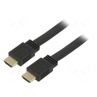 Cable | HDCP 2.2,HDMI 2.0,flat | HDMI plug,both sides | PVC | 2m