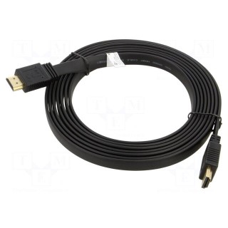 Cable | HDCP 2.2,HDMI 2.0,flat | HDMI plug,both sides | PVC | 3m