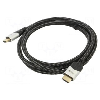 Cable | HDCP 2.2,HDMI 2.1 | HDMI plug,both sides | PVC | textile | 2m