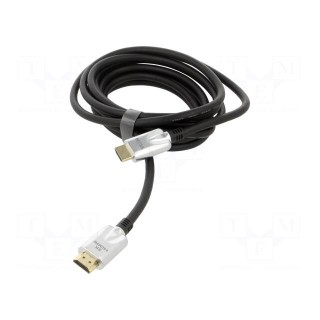 Cable | HDCP 2.2,HDMI 2.1 | HDMI plug,both sides | PVC | textile | 3m