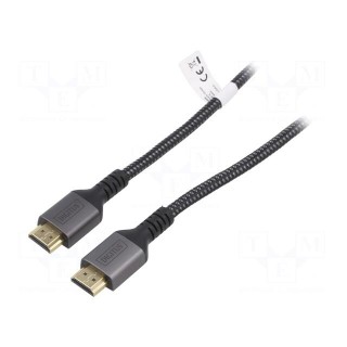 Cable | HDCP 2.2,HDMI 2.1 | HDMI plug,both sides | textile | 3m