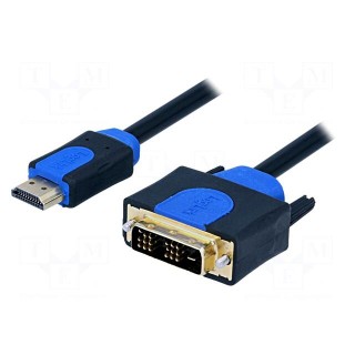 Cable | HDMI 1.3 | DVI-D (18+1) plug,HDMI plug | 3m | blue,black