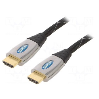 Cable | HDMI 1.3 | HDMI plug,both sides | textile | 4.5m | black