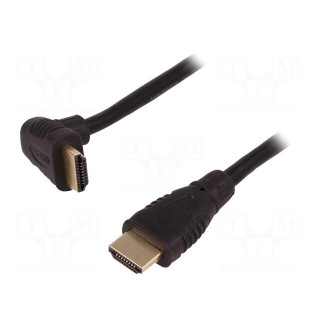 Cable | HDMI 1.3 | HDMI plug,HDMI plug 90° | 1.3m | black