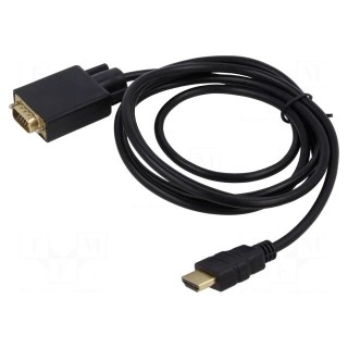Cable | HDMI 1.4 | D-Sub 15pin HD plug,HDMI plug | 1.8m | black