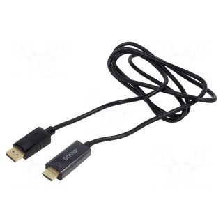Cable | HDMI 1.4 | DisplayPort plug,HDMI plug | Len: 1.5m | black