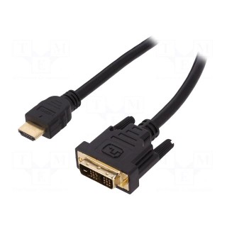 Cable | HDMI 1.4 | DVI-D (18+1) plug,HDMI plug | 10m | black | 30AWG