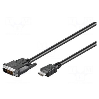 Cable | HDMI 1.4 | DVI-D (18+1) plug,HDMI plug | 5m | black