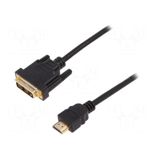 Cable | HDMI 1.4 | DVI-D (18+1) plug,HDMI plug | 5m | black | 30AWG