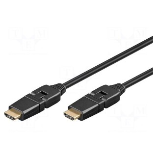 Cable | HDMI 1.4 | HDMI plug movable ±90°,both sides | 5m | black