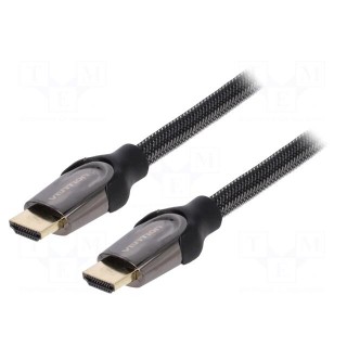 Cable | HDMI 2.0 | HDMI plug,both sides | PVC | textile | 3m | black