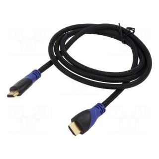 Cable | HDMI 1.4 | HDMI plug,both sides | Len: 1.5m | black | 30AWG