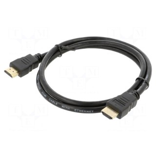 Cable | HDMI 1.4 | HDMI plug,both sides | Len: 1m | black | 30AWG