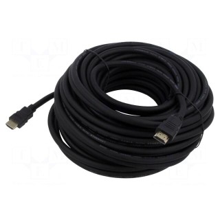 Cable | HDMI 1.4 | HDMI plug,both sides | Len: 20m | black | 30AWG