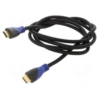 Cable | HDMI 1.4 | HDMI plug,both sides | Len: 2m | black | 30AWG
