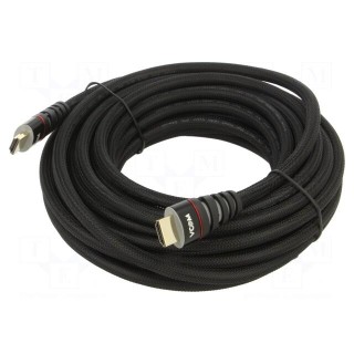Cable | HDMI 1.4 | HDMI plug,both sides | PVC | textile | 10m | black