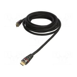 Cable | HDMI 1.4 | HDMI plug,both sides | PVC | textile | 5m | black