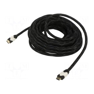 Cable | HDMI 1.4 | HDMI plug,both sides | textile | 10m | black