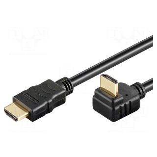 Cable | HDMI 1.4 | HDMI plug,HDMI plug 270° | 0.5m | black