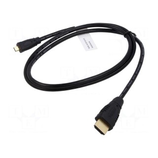 Cable | HDMI 1.4 | HDMI plug,micro HDMI plug | 1m | black