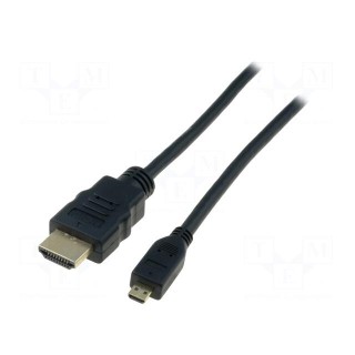 Cable | HDMI 1.4 | HDMI micro plug,HDMI plug | 2m | black