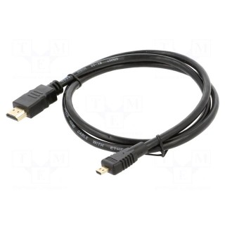 Cable | HDMI 1.4 | HDMI plug,micro HDMI plug | Len: 1m | black | 32AWG