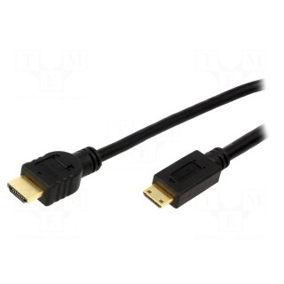 Cable | HDMI 1.4 | HDMI mini plug,HDMI plug | 1.5m | black