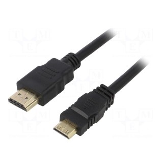 Cable | HDMI 1.4 | HDMI mini plug,HDMI plug | 1m | black