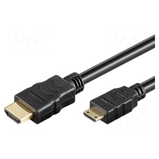 Cable | HDMI 1.4 | HDMI mini plug,HDMI plug | 3m | black