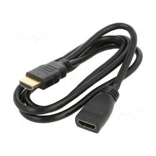 Cable | HDMI 1.4 | HDMI socket,HDMI plug | 1m | black