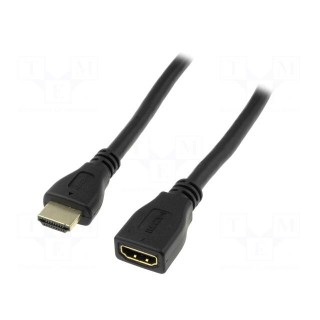 Cable | HDMI 1.4 | HDMI socket,HDMI plug | 3m | black