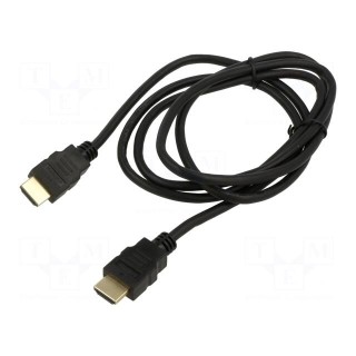 Cable | HDMI 1.4,flat | HDMI plug,both sides | 3m | black | 30AWG