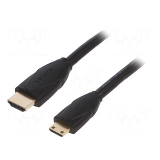 Cable | HDMI 2.0 | HDMI plug,mini HDMI plug | PVC | 2m | black