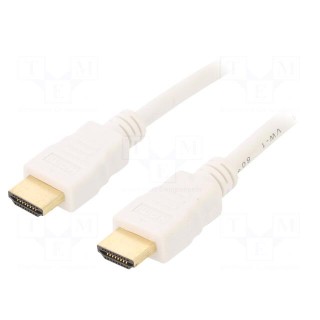 Cable | HDMI 2.0 | HDMI plug,both sides | PVC | 1.8m | white | 30AWG