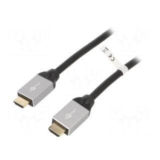 Cable | HDMI 2.0 | HDMI plug,both sides | PVC | textile | Len: 5m | black