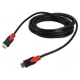 Cable | HDMI 2.0 | HDMI plug,both sides | Len: 5m | black | 30AWG