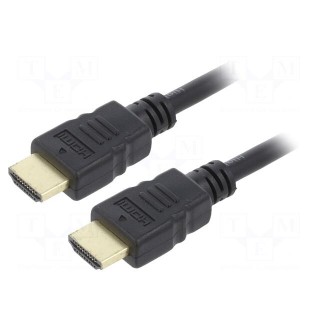 Cable | HDMI 2.0 | HDMI plug,both sides | PVC | 0.5m | black | 30AWG