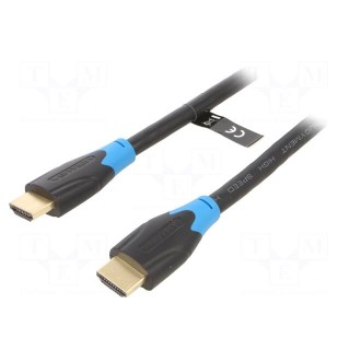 Cable | HDMI 1.4 | HDMI plug,both sides | PVC | 8m | black | 30AWG