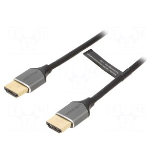 Cable | HDCP 2.2,HDMI 2.0 | HDMI plug,both sides | PVC | 0.5m | grey