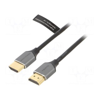 Cable | HDCP 2.2,HDMI 2.0 | HDMI plug,both sides | PVC | 1.5m | grey